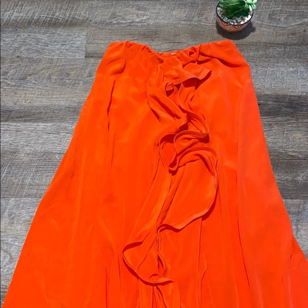 Alexis Ruffled Tangerine Skirt - Picture 3 of 7